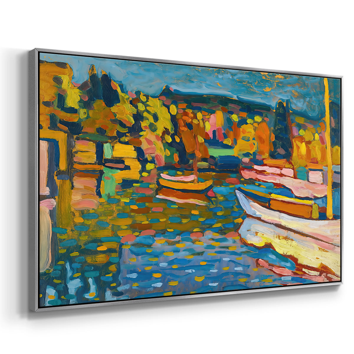 Study for Autumn Landscape with Boats, 1908 - Floater Framed Canvas Print