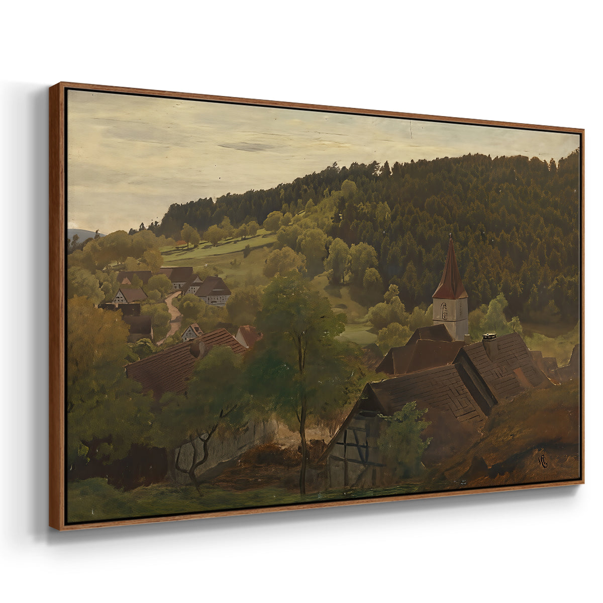 Landscape from Ebersteinburg in Baden, 1876 - Floater Framed Canvas Print