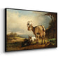 A Goat with Two Kids - Floater Framed Canvas Print