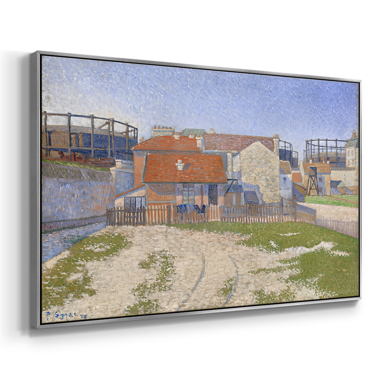 Gasometers at Clichy, 1886 - Floater Framed Canvas Print