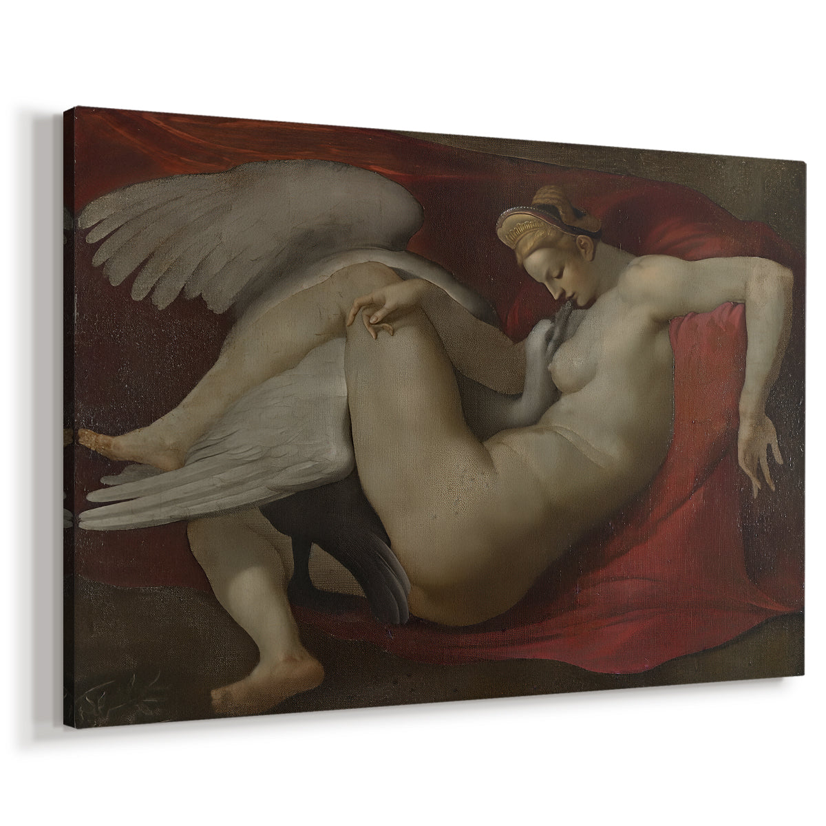 Canvas art print featuring a classical composition of mythological subject, displayed at an angle