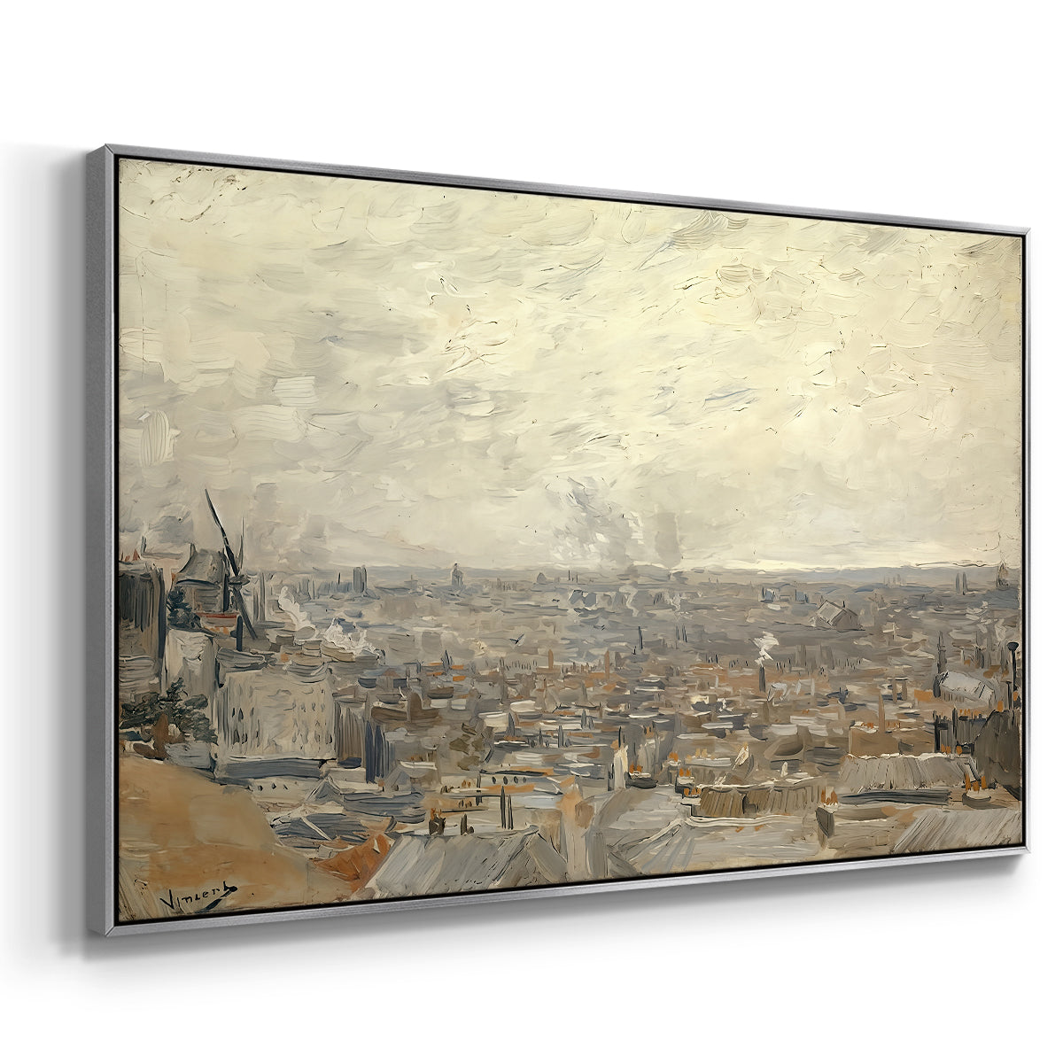 View from Montmartre, 1886 - Floater Framed Canvas Print