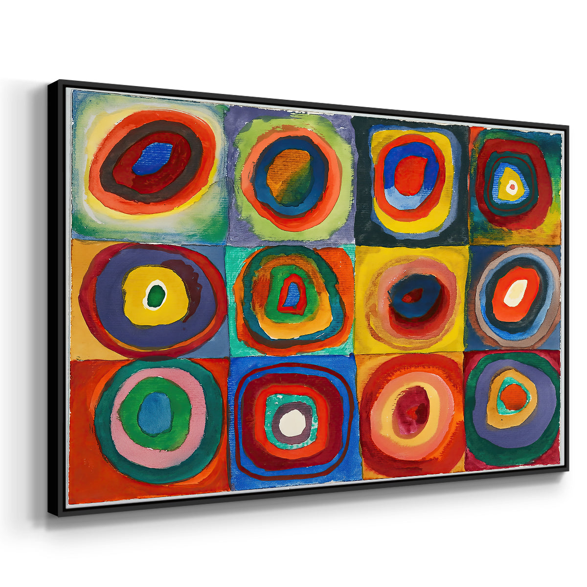 Color Study: Squares with Concentric Circles, 1913 - Floater Framed Canvas Print