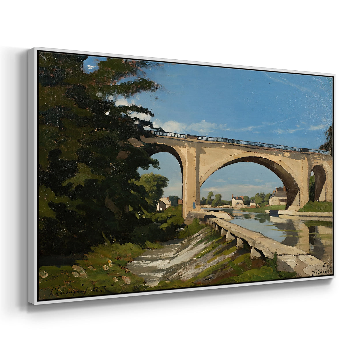 The Railroad Bridge at Briare, 1888 - Floater Framed Canvas Print