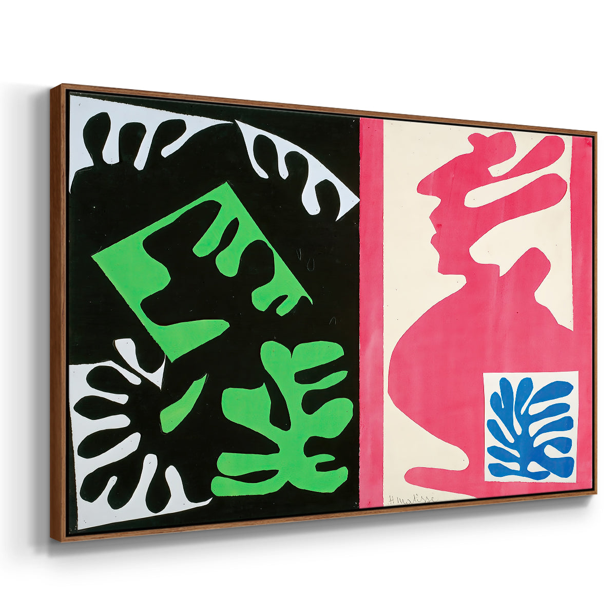 Composition, Black and Red, from Jazz, 1947 - Floater Framed Canvas Print