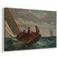 Canvas art print featuring a maritime scene with figures riding steady breeze under full sail, displayed at an angle
