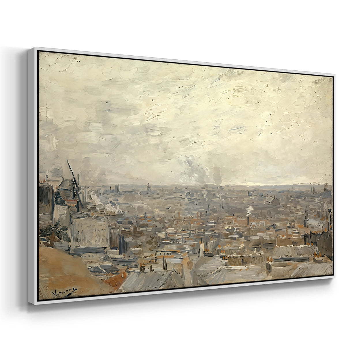 View from Montmartre, 1886 - Floater Framed Canvas Print