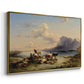 Shepherds and Cattle on Lake Attersee, 1852 - Floater Framed Canvas Print