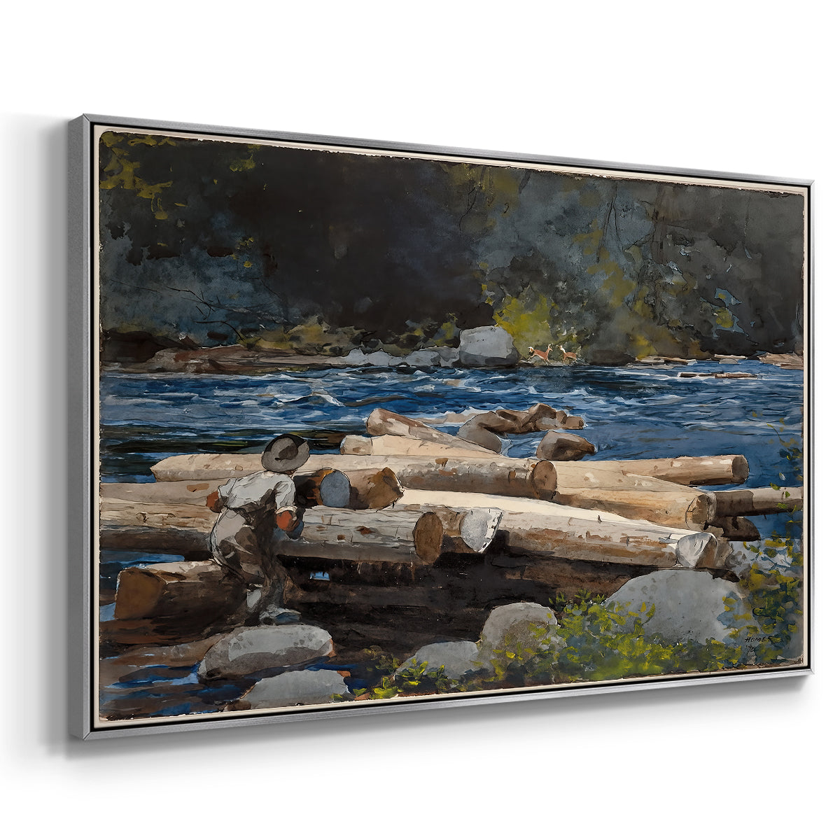 Hudson River, 1892 - Floater Framed Canvas Print