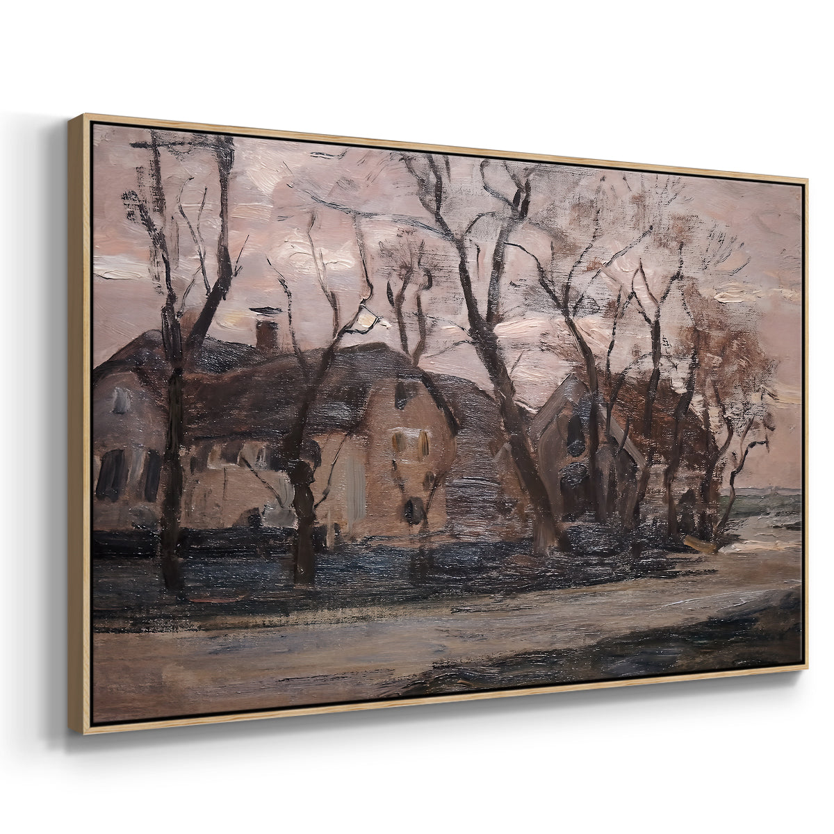 Farm near Duivendrecht in the Evening, c. 1905 - Floater Framed Canvas Print