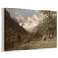 Canvas art print featuring an expansive view of Caucasus mountains under open sky, displayed at an angle
