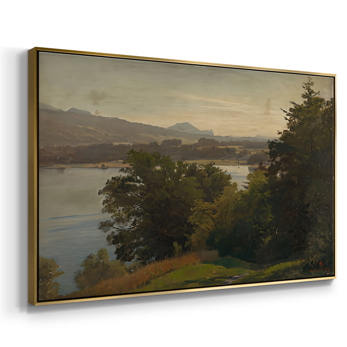 View of the Mondsee, 1870 - Floater Framed Canvas Print