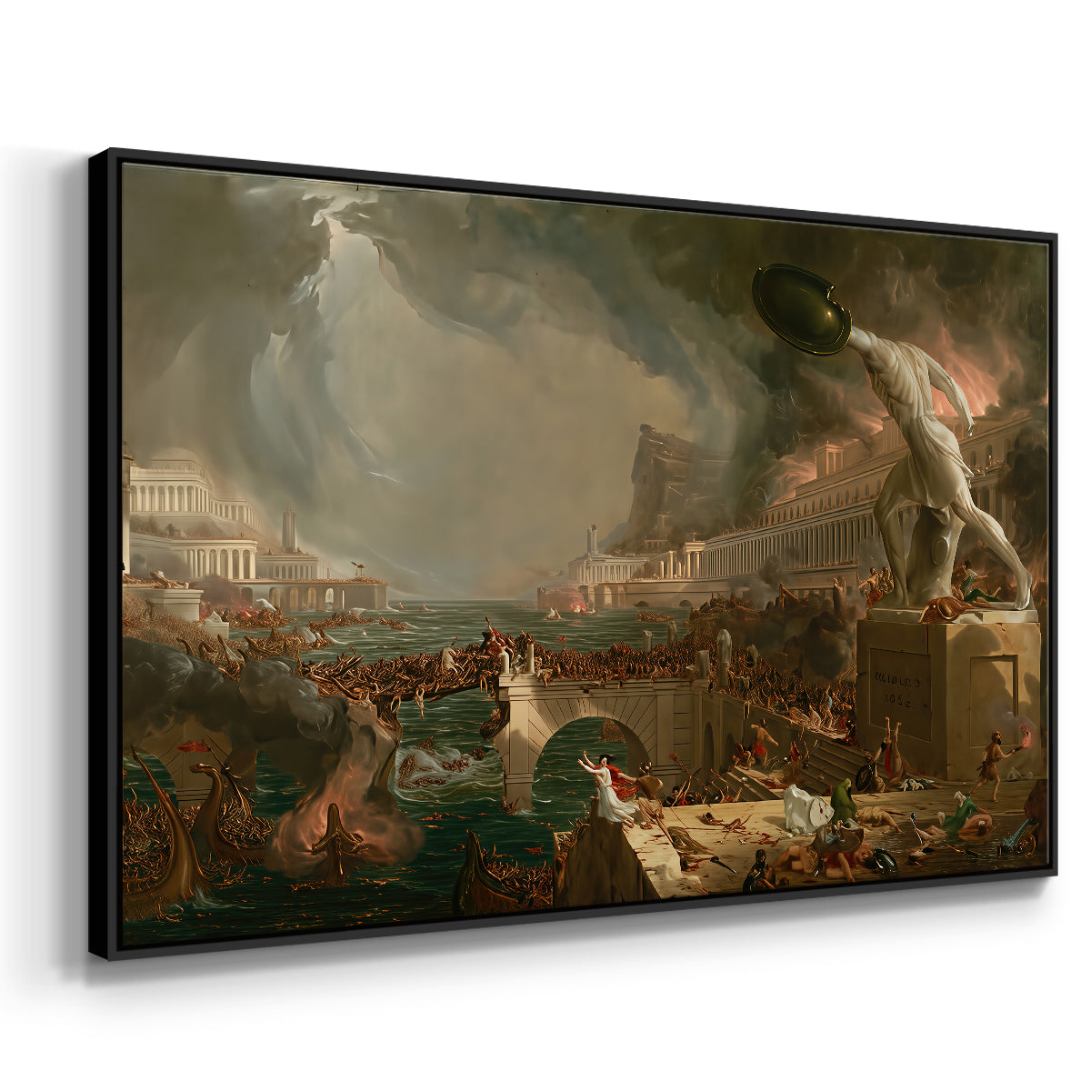 The Course of Empire: Destruction, 1836 - Floater Framed Canvas Print