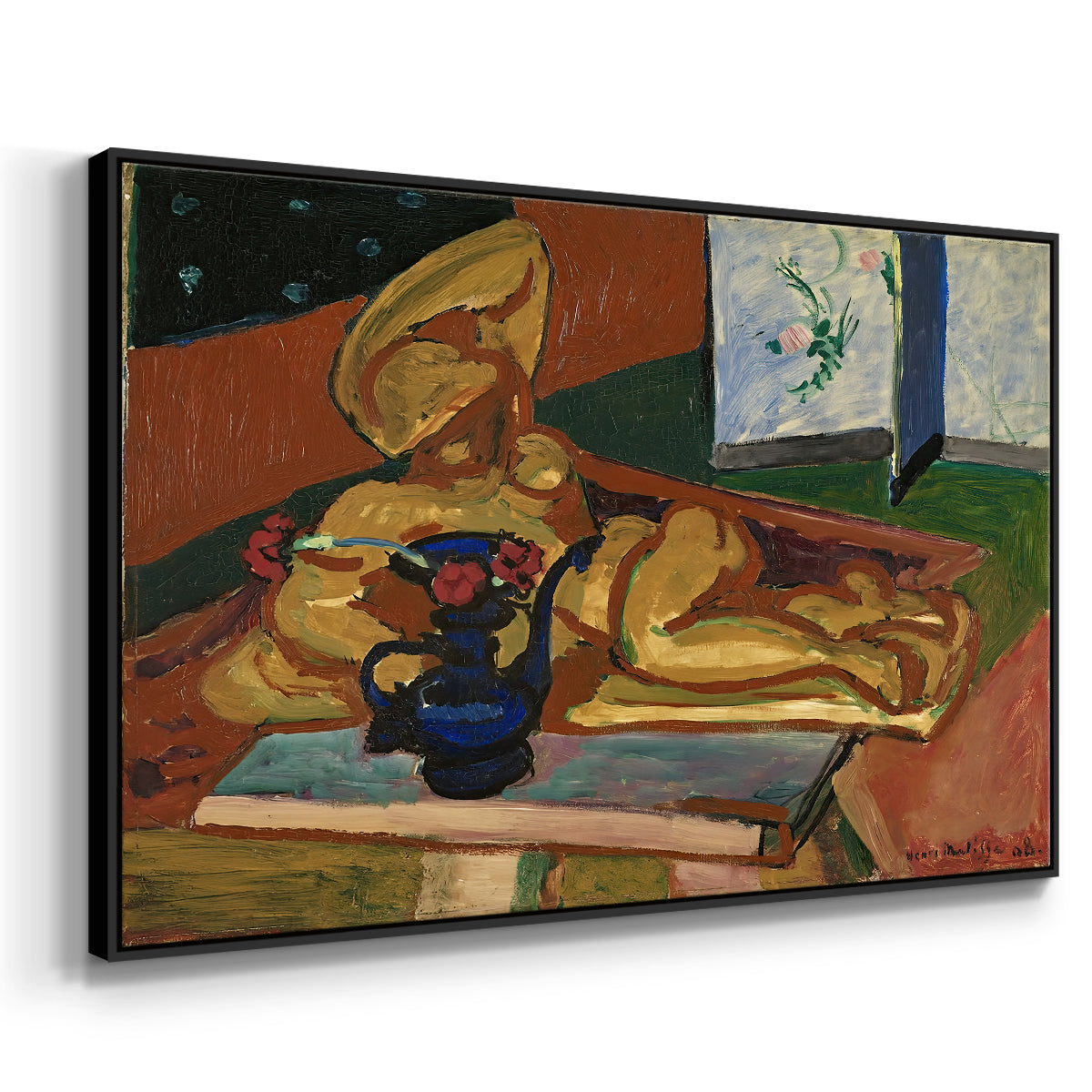Sculpture and Persian Vase (The Bronze Figure), 1908 - Floater Framed Canvas Print