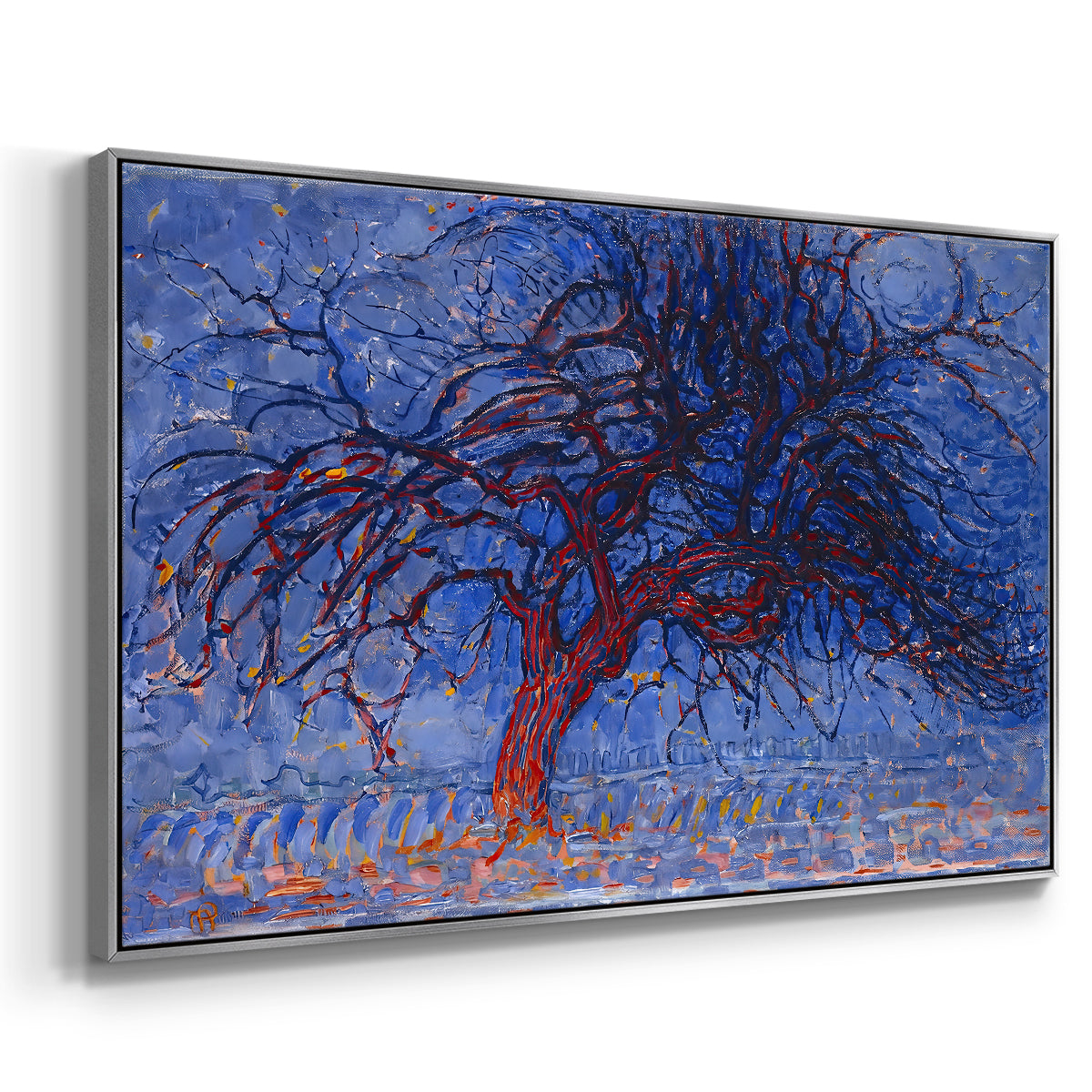 The Red Tree, 1909 - Floater Framed Canvas Print