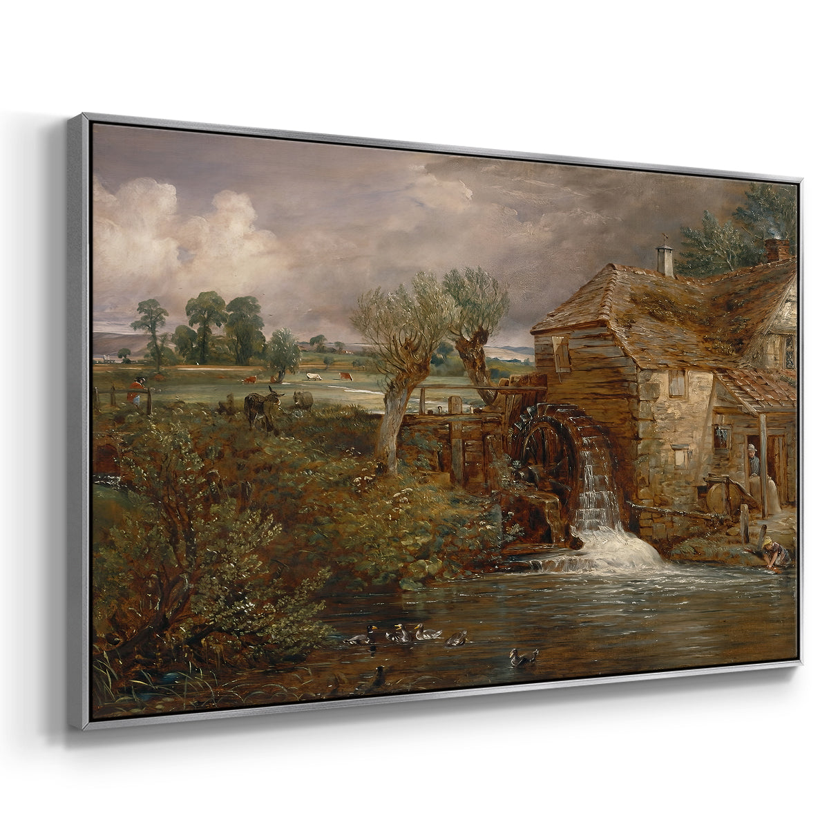 Parham Mill, Gillingham, 1826 - Floater Framed Canvas Print