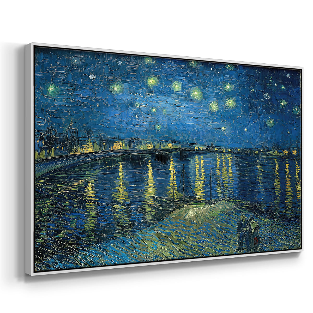 Starry Night Over the Rhône, 1888 - Floater Framed Canvas Print