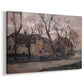 Canvas art print featuring a transitional landscape with soft tones and simplified forms, displayed at an angle