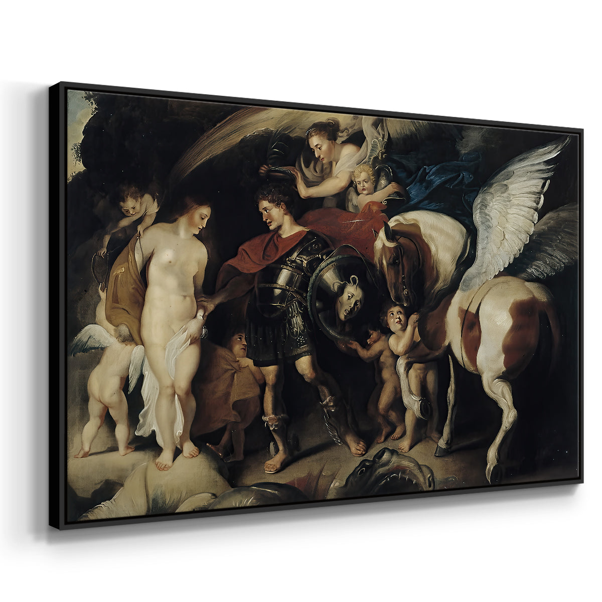Perseus and Andromeda, c. 1620 - Floater Framed Canvas Print