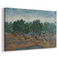 Canvas art print featuring an expressive landscape with trees and textured brushwork, displayed at an angle