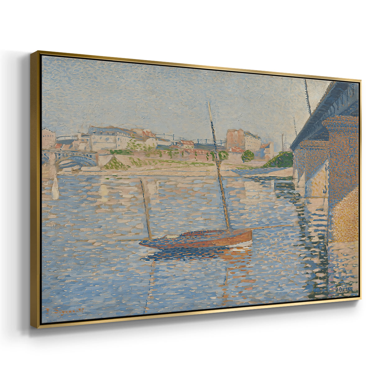 Le Clipper, Asnières, 1887 - Floater Framed Canvas Print