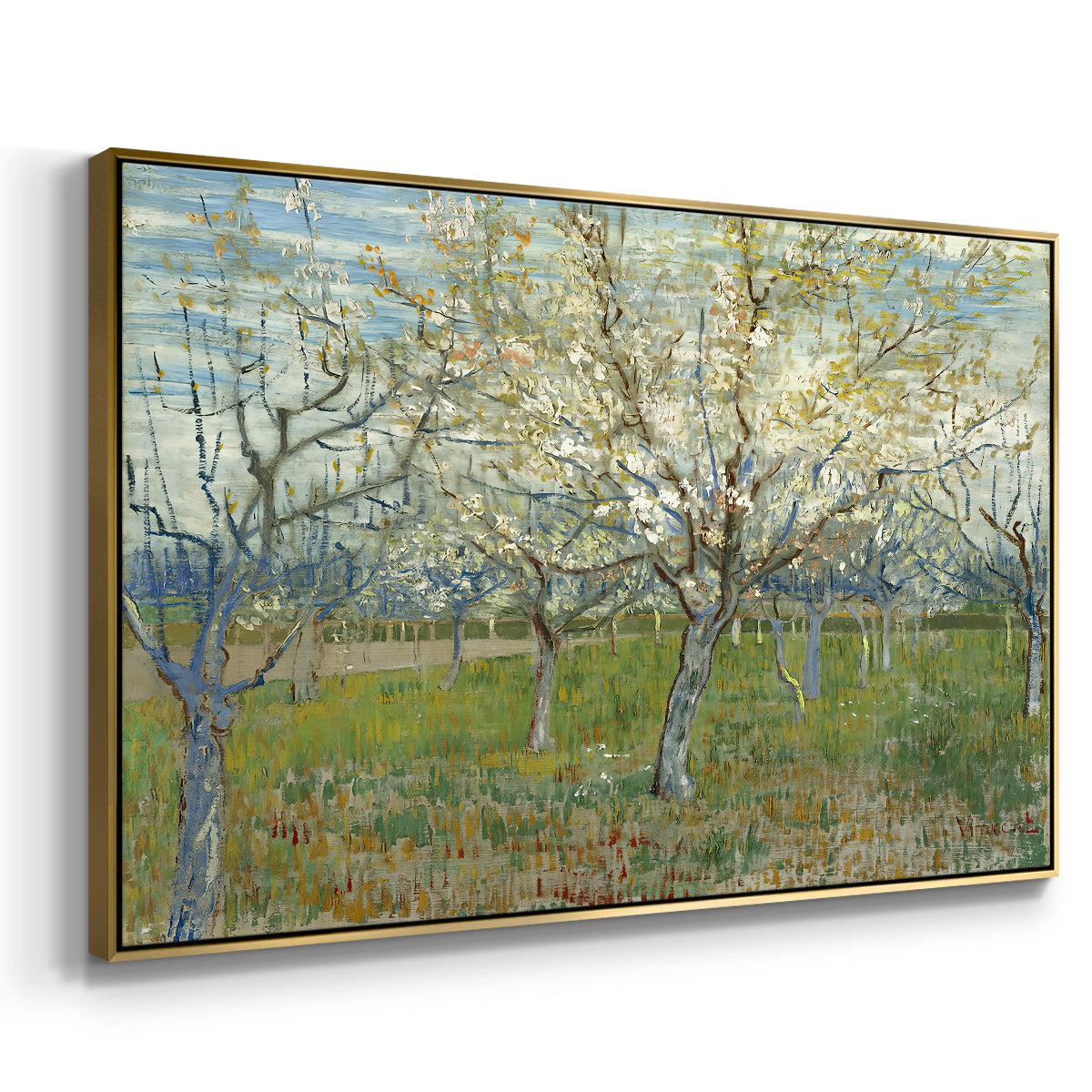 The Pink Orchard, 1888 - Floater Framed Canvas Print