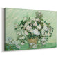 Canvas art print featuring an expressive floral composition with delicate petals, displayed at an angle