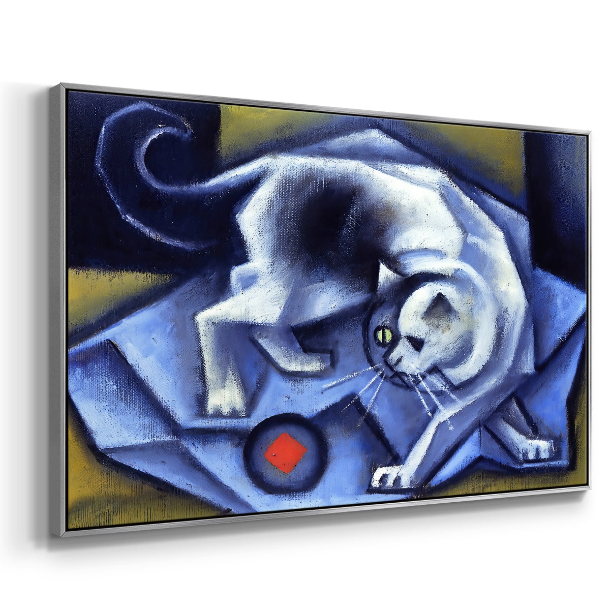 Cat Playing with a Ball, 1945-1950 - Floater Framed Canvas Print