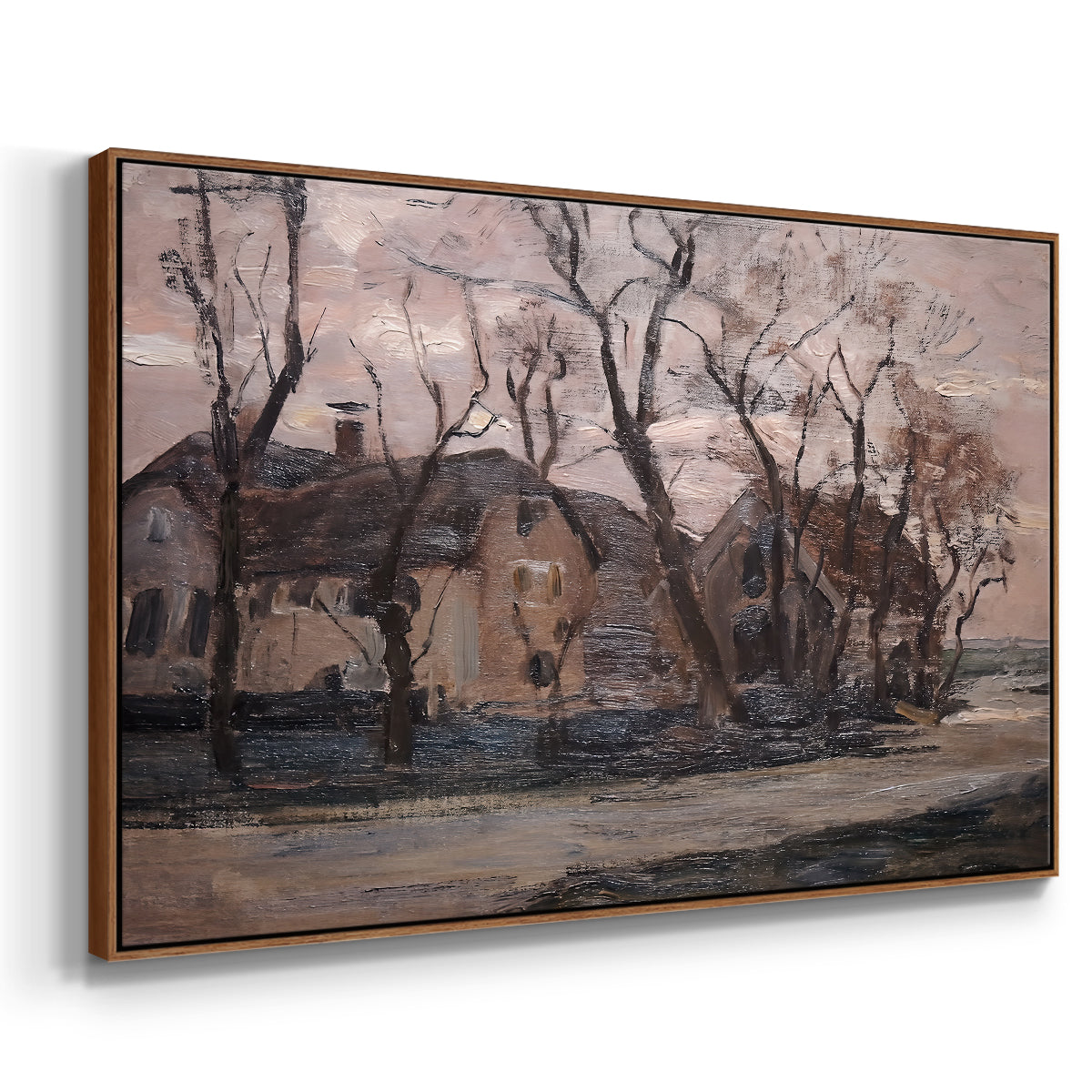 Farm near Duivendrecht in the Evening, c. 1905 - Floater Framed Canvas Print
