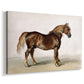 Canvas art print featuring a working horse depicted in simple composition, displayed at an angle