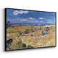 Wheat Field with Reaper, Auvers, 1888 - Floater Framed Canvas Print
