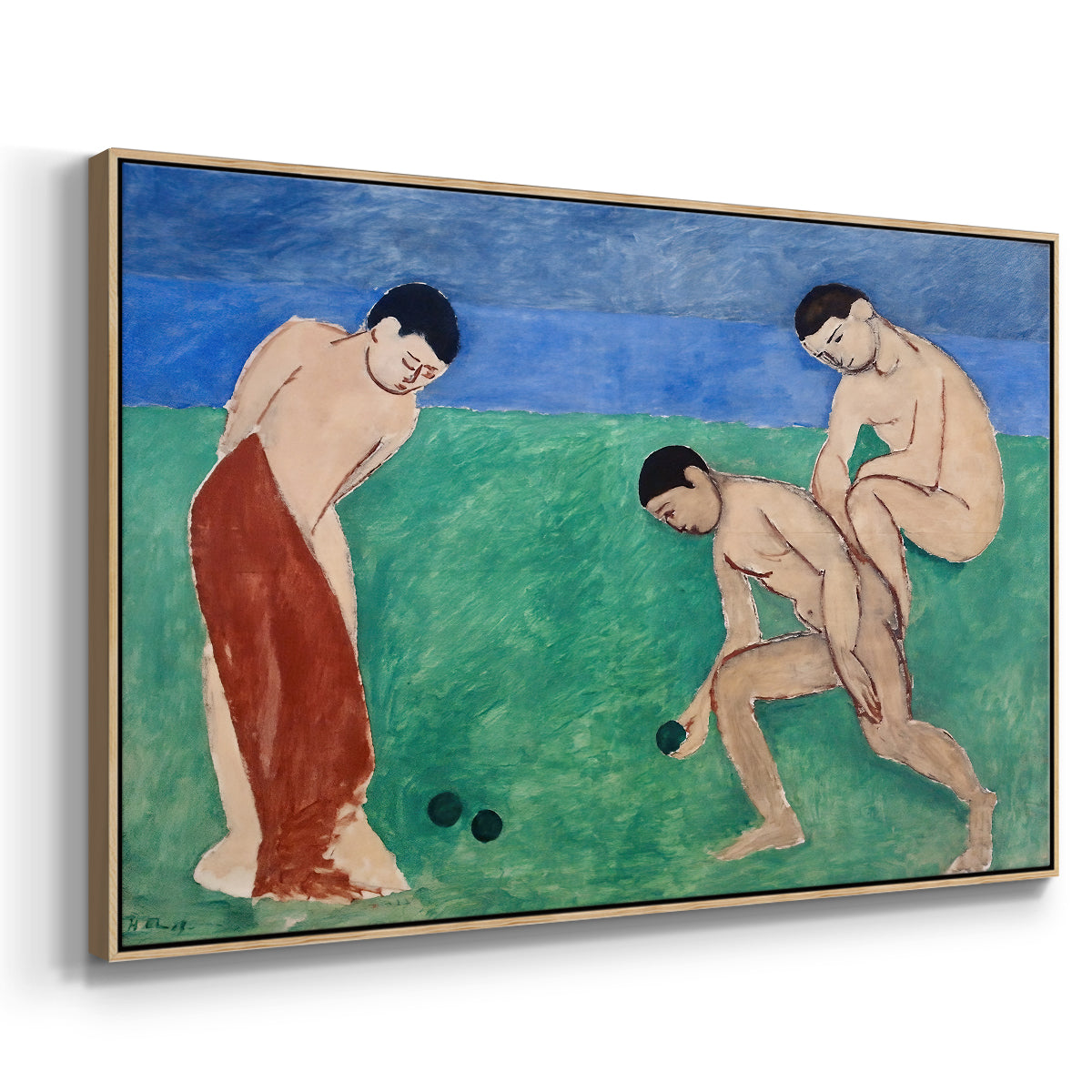 Game of Bowls, 1908 - Floater Framed Canvas Print