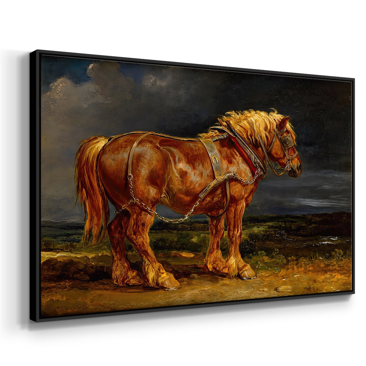 The Shire Horse Elephant in an Extensive Landscape, c. 1850s - Floater Framed Canvas Print