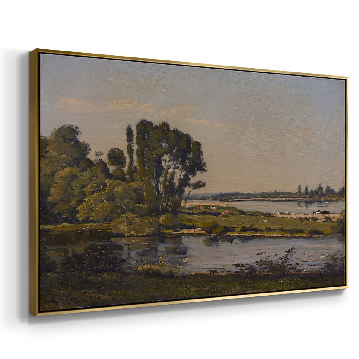 Landscape with a River, 1892 - Floater Framed Canvas Print