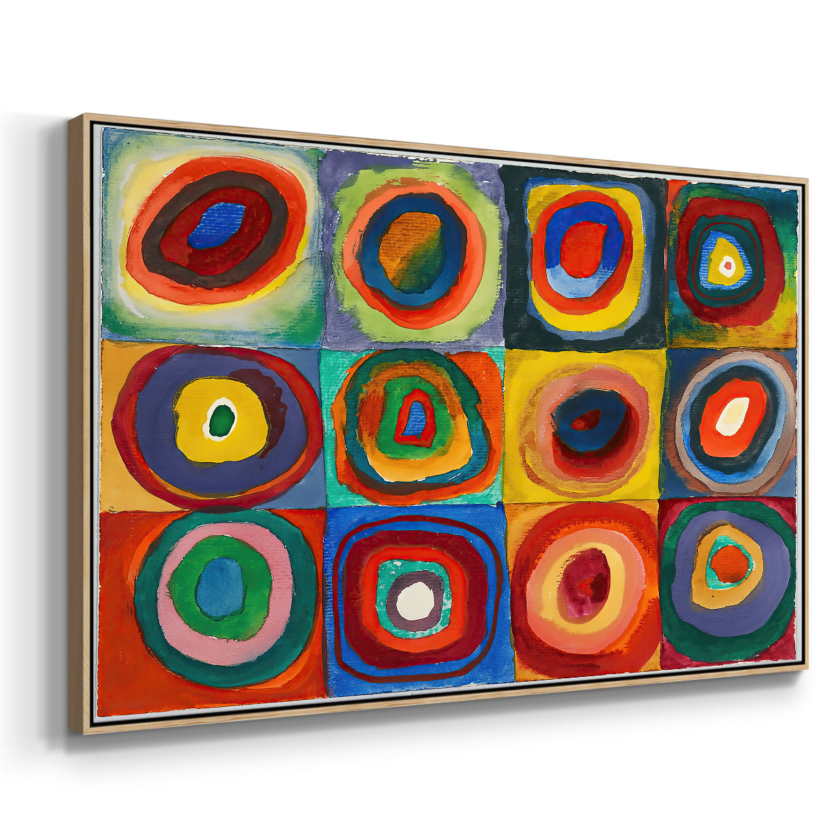 Color Study: Squares with Concentric Circles, 1913 - Floater Framed Canvas Print