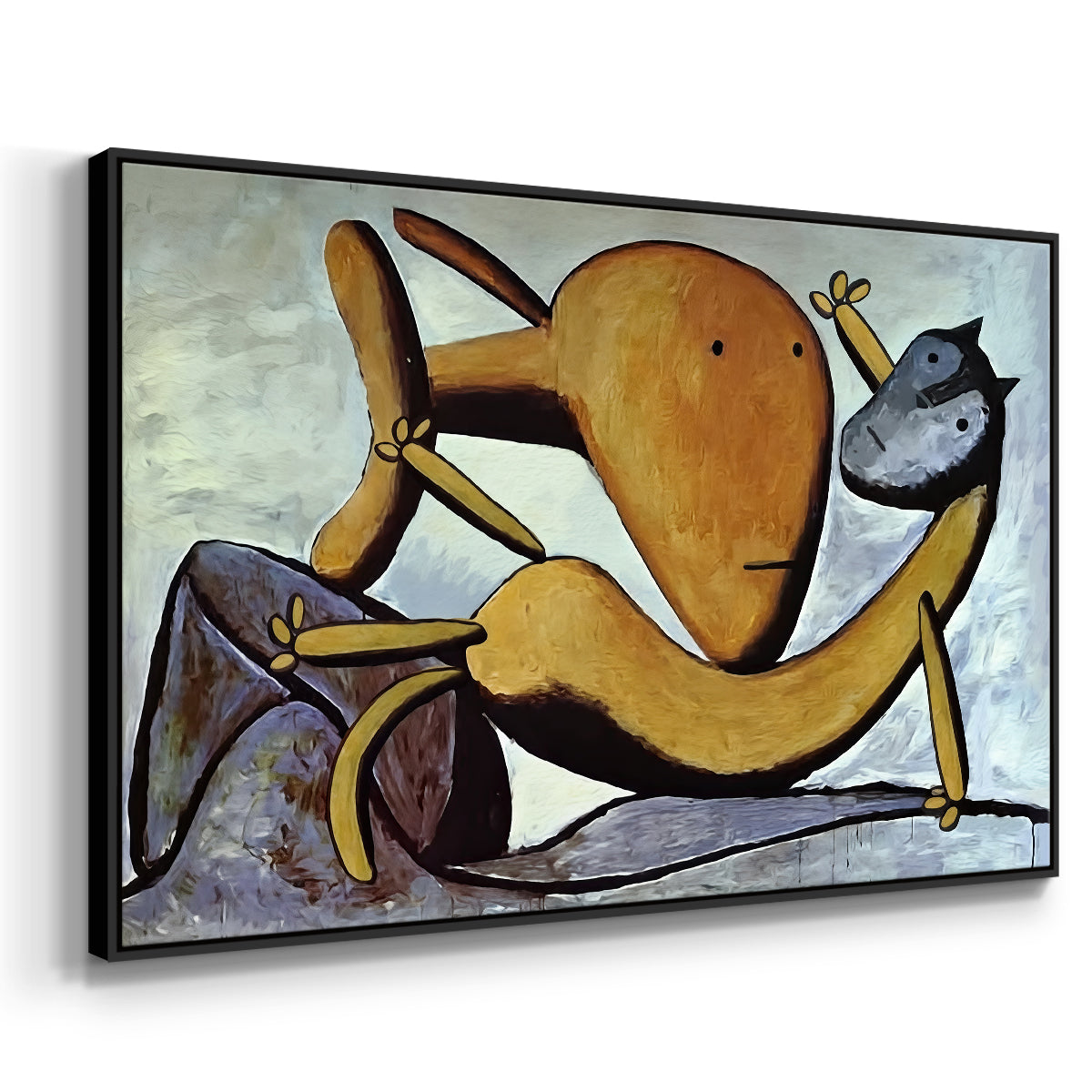 Cat and Big Fish, c. 1931 - Floater Framed Canvas Print