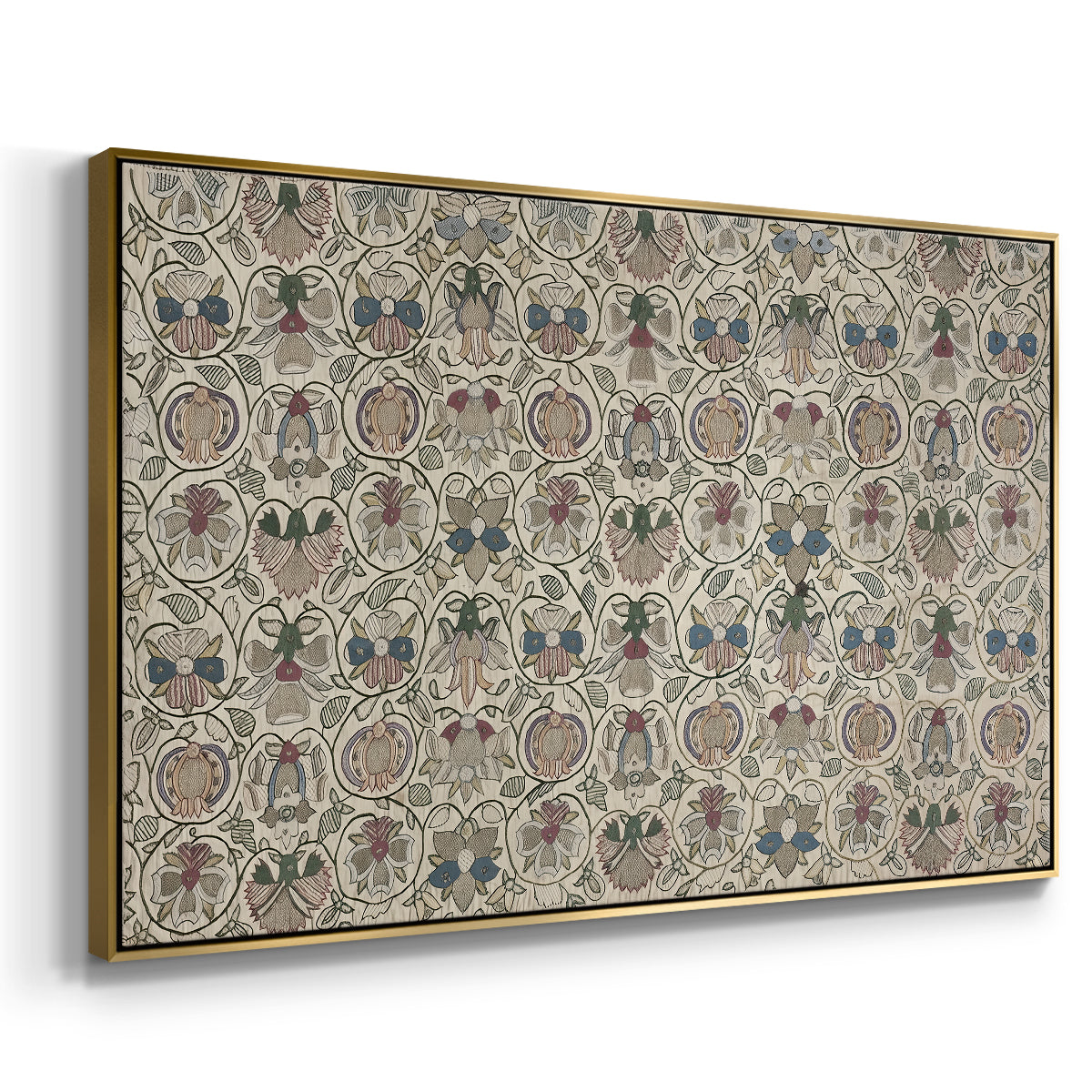 Long Cushion Cover (Printed Textile), c. 1600 - Floater Framed Canvas Print