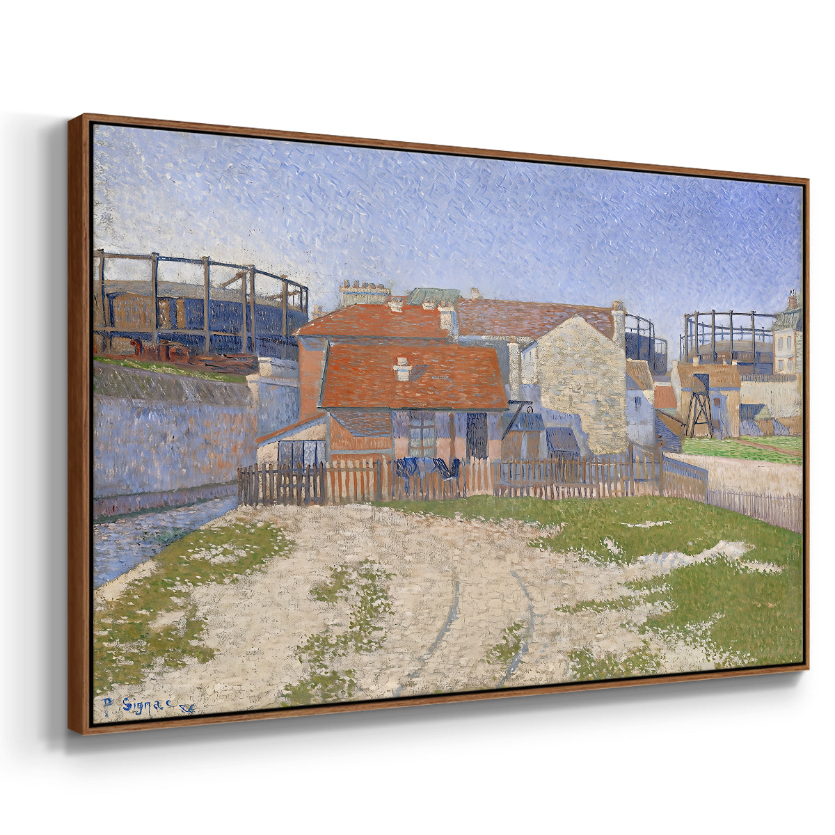 Gasometers at Clichy, 1886 - Floater Framed Canvas Print