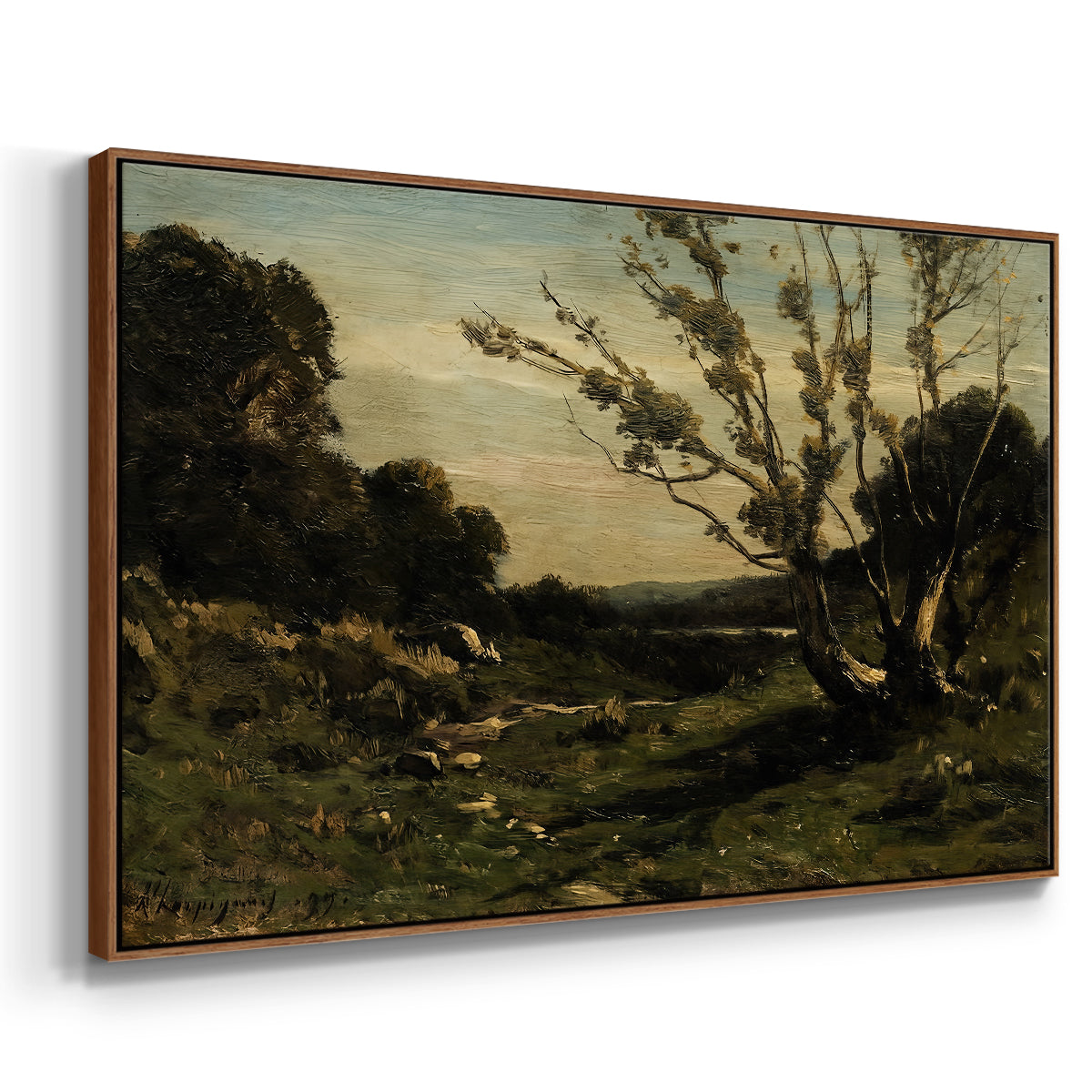 Morning in the Nievre, 1877 - Floater Framed Canvas Print