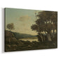 Canvas art print featuring a pastoral scene with natural terrain and gentle light, displayed at an angle