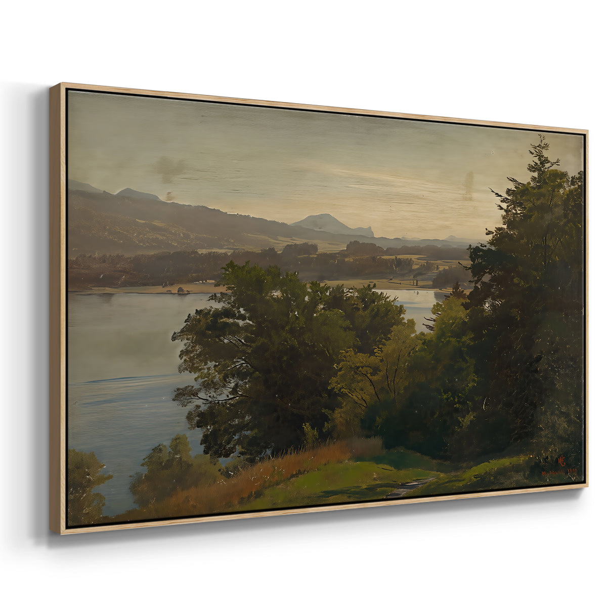 View of the Mondsee, 1870 - Floater Framed Canvas Print