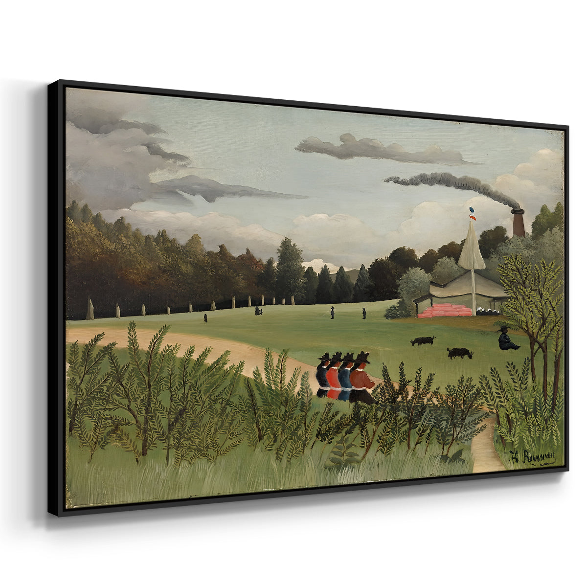 The Chair Factory at Alfortville, 1897 - Floater Framed Canvas Print
