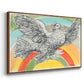Flying Dove with Rainbow (Colombe volant à l'Arc-en-ciel), 1952 - Floater Framed Canvas Print
