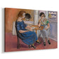 Canvas art print featuring a Fauvist scene of people engaged in a domino game indoors, displayed at an angle