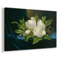 Canvas art print featuring a floral still life with multiple blossoms, displayed at an angle