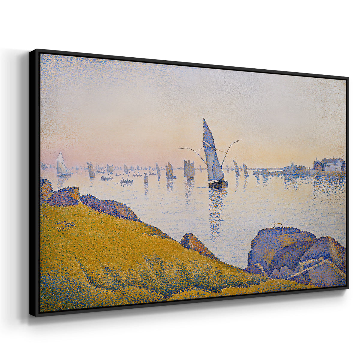 Evening Calm, Concarneau, Opus 220, 1891 - Floater Framed Canvas Print