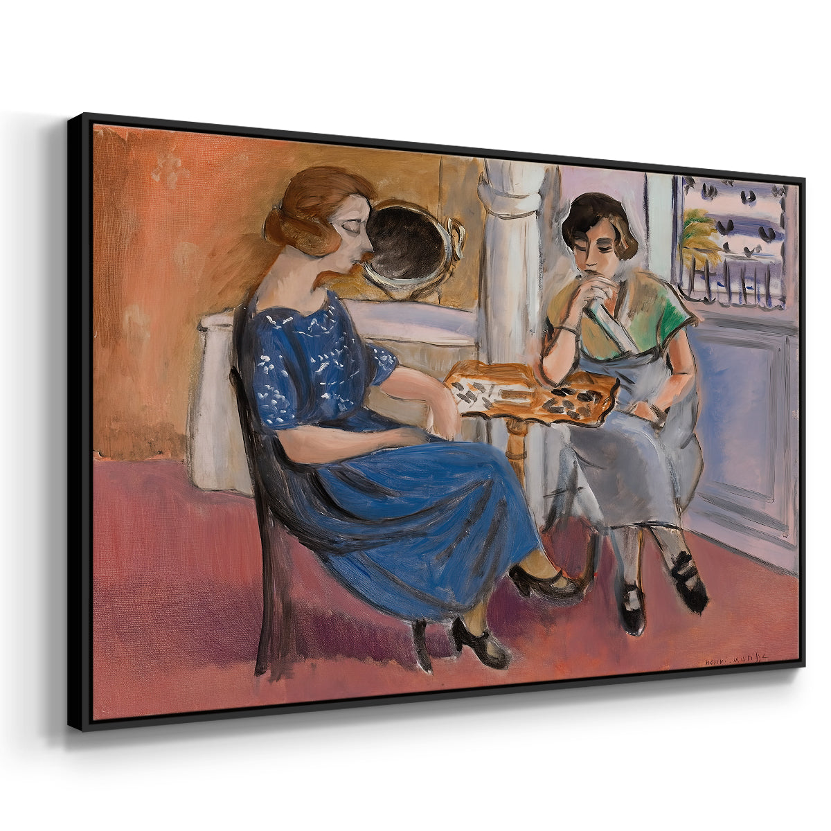 Domino Players, 1921 - Floater Framed Canvas Print