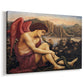 Canvas art print featuring a winged figure standing over serpent in allegorical composition, displayed at an angle
