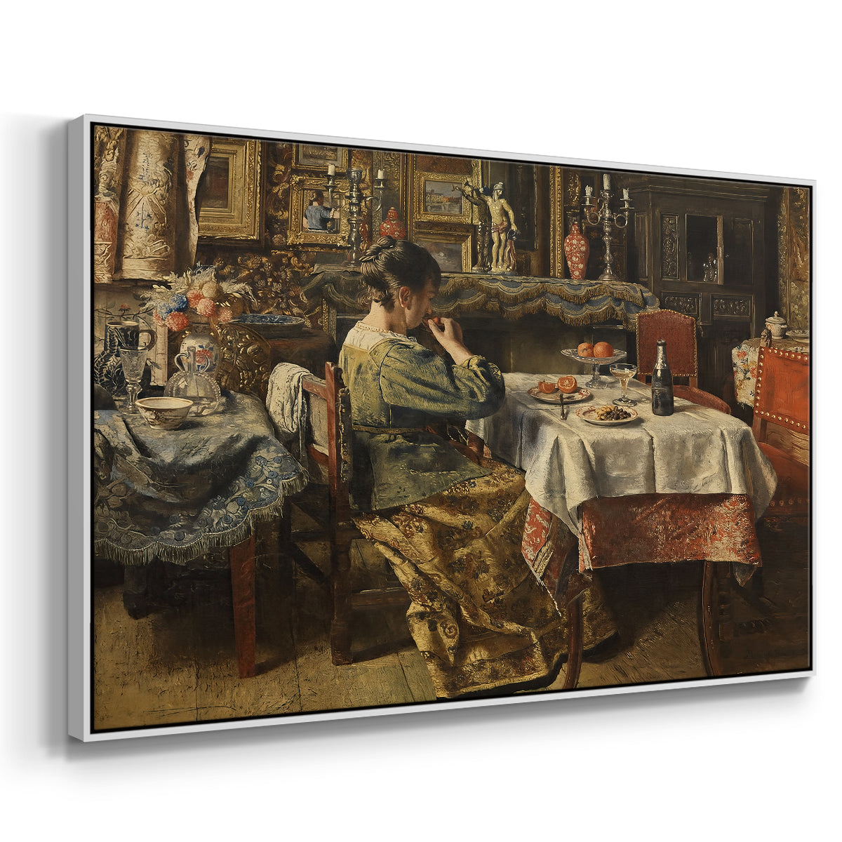 The Meal (De maaltijd), c. 1885 - Floater Framed Canvas Print