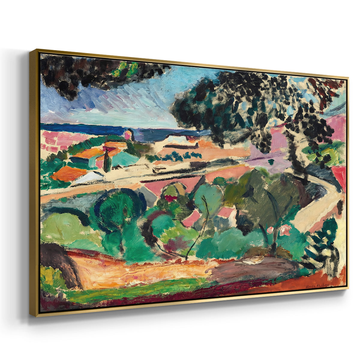 Landscape at Collioure, 1907 - Floater Framed Canvas Print